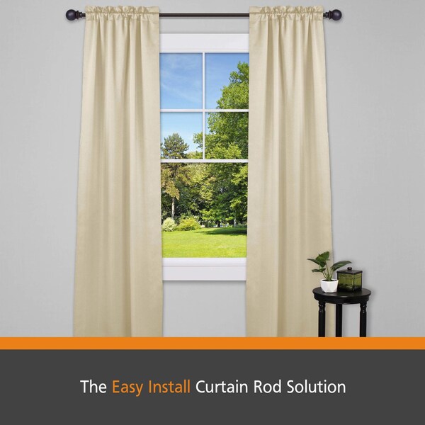 Kenney Birkin 3/4 Fast Fit Easy Install Decorative Window Curtain Rod, 42-120, Oil Rubbed Bronze